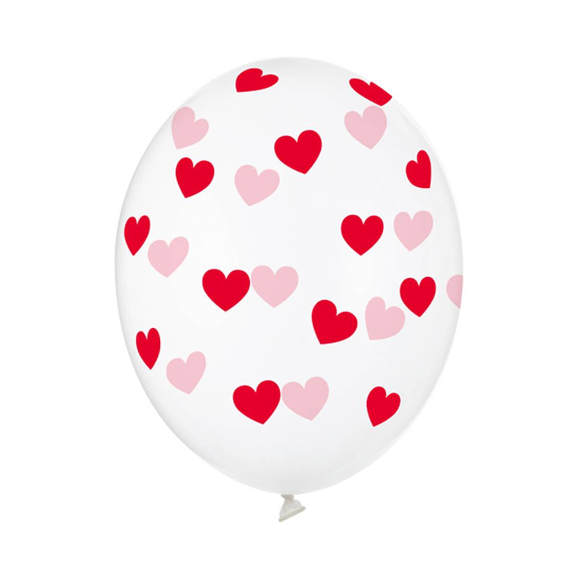 Balónky s potiskem Srdce červené 6 ks 30 cm