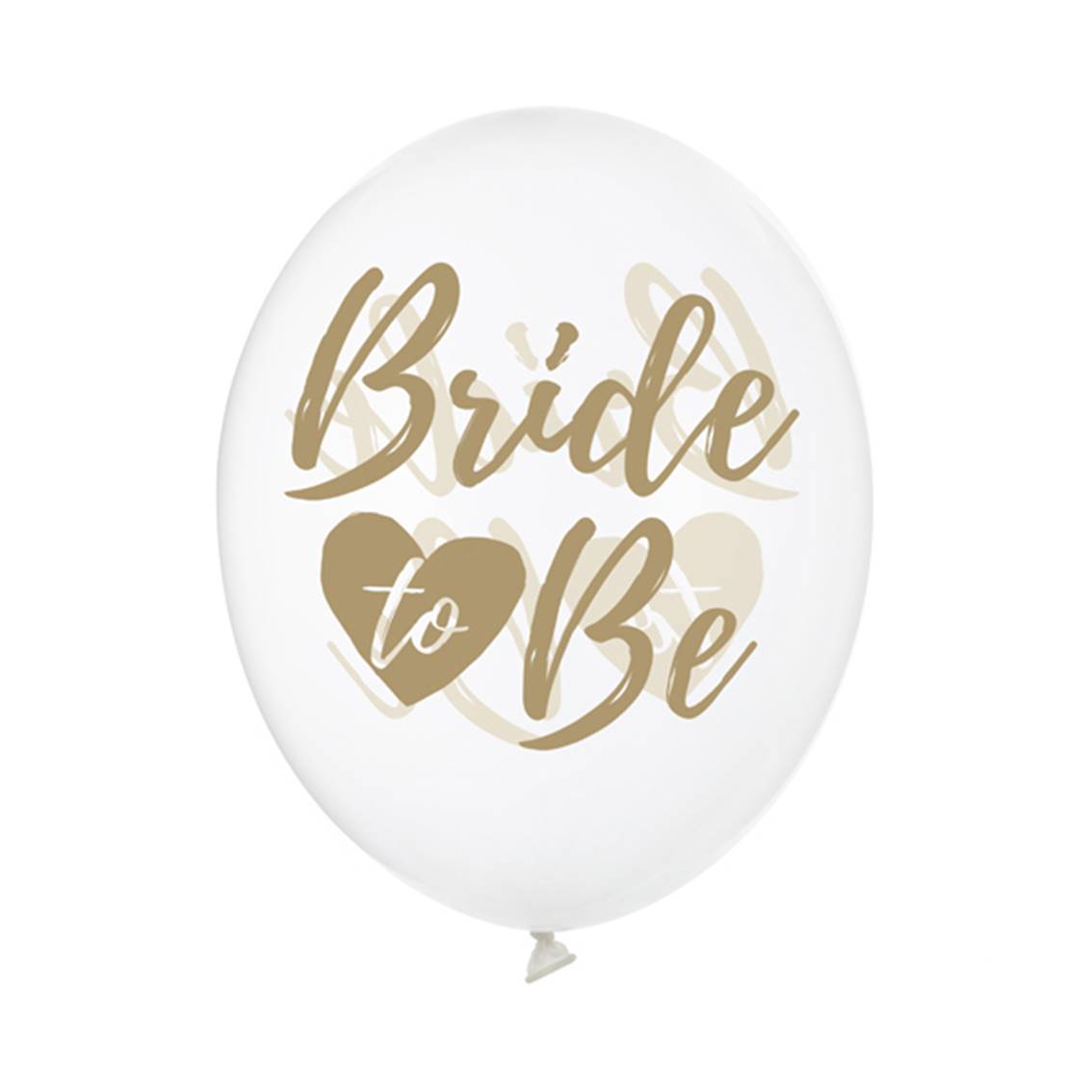 Levně Balónky se zlatým potiskem "Bride to be" transparentni 6 ks 30 cm