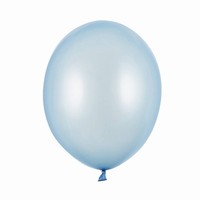 Balónek latexový metalický 30 cm baby blue 1 ks