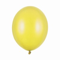 Balónek latexový metalický 30 cm žlutá 1 ks