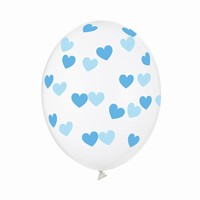 Balónek s potiskem transparent Srdce modré 1 ks
