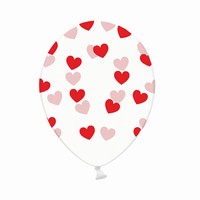 Balónek s potiskem transparent srdce červené 1 ks