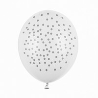 Balónky 50 ks latexové s puntíkem bílé 30 cm