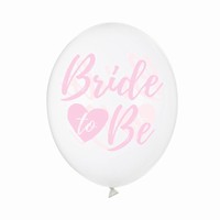 Balónky 50 ks průhledné s růžovým "Bride to be" 30 cm