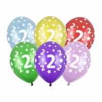 Balónky latexové 2. narozeniny, 6 ks 34 cm