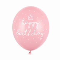 Balónky s potiskem HB růžový 6 ks 30 cm