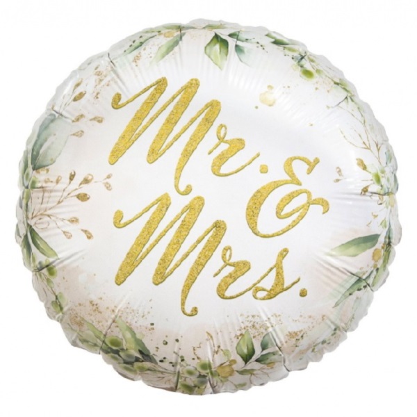 Balónek fóliový Mr a Mrs 36 cm