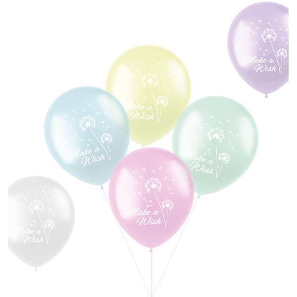 Balónky latexové Make a Wish pastelový mix 33 cm 6 ks