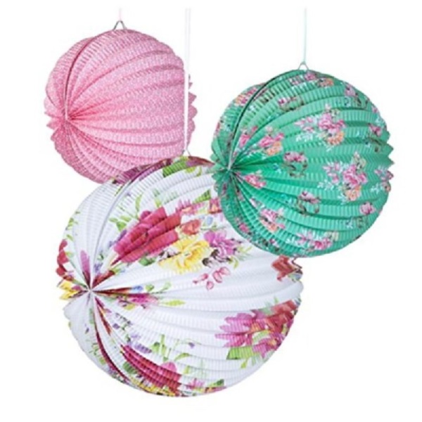 Lampiony papírové Floral 3 ks