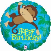 BALÓNEK fóliový Opička Happy Birthday 46cm