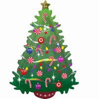 BALÓNEK fóliový Vánoční stromeček 66x91cm