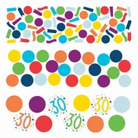 KONFETY dekorační barevné 30. narozeniny 34g