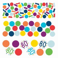 KONFETY dekorační barevné 80. narozeniny 34g