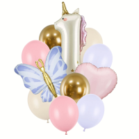 Bal�nkov� buket - Jednoro�ec "1" pastelov� 11ks