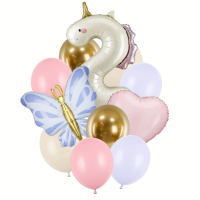 Bal�nkov� buket - Jednoro�ec "2" pastelov� 11ks