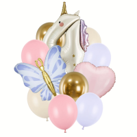 Bal�nkov� buket - Jednoro�ec "4" pastelov� 11ks