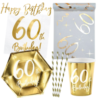 Party set - Narozeniny "60" zlatý pro 6 osob