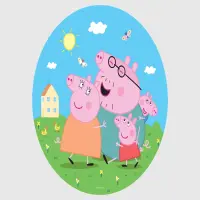 Vliesová fototapeta na zed' Prasátko Peppa s Rodinou | 70 x 70 cm | CRD 5809 - 601