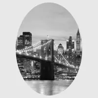Samolepící vliesová fototapeta na zed' Výhled na Brooklynský most | 140 x 140 cm | CR 3308
