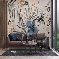 Vliesová fototapeta na zed' Květinová malba | 375 x 270 cm | FT5P 3045 - 018