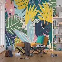 Vliesová fototapeta na zed' Malované listí | 375 x 270 cm | FTNS 1275