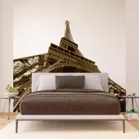 Vliesová fototapeta na zed' Eiffelova věž v černobílé barvě | 375 x 270 cm | FTNS 2476