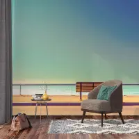 Vliesová fototapeta na zed' Lavička u moře | 375 x 270 cm | FTNXXL 3002