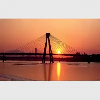 Vliesová fototapeta na zed' Golden Gate při západu slunce | 202 x 90 cm | FTNH 2752