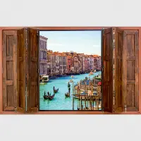 Vliesová fototapeta na zed' Okno do Benátek | 202 x 90 cm | FTNH 2753