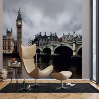 Vliesová fototapeta na zed' Ponurý výhled na Big Ben | 375 x 270 cm | FTNXXL 0423