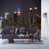 Vliesová fototapeta na zed' Manhattan v noci | 375 x 270 cm | FTNXXL 2411