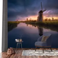Vliesová fototapeta na zed' Větrné mlýny Kinderdijk-Elshout | 375 x 270 cm | FTNXXL 3022