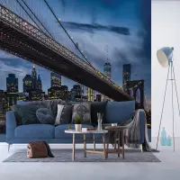 Vliesová fototapeta na zed' Noční Brooklynský most | 375 x 270 cm | FTNXXL 3024