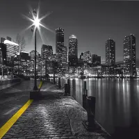 Vliesová fototapeta na zed' Noční nábřeží Bostonu | 360 x 254 cm | FTS 1317