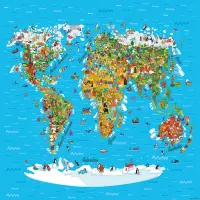 Vliesová fototapeta na zed' Vzdělávací Mapa Světa | 360 x 254 cm | FTS 1320