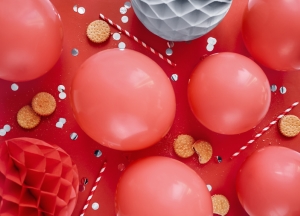 Bal�nky Eco 30cm pastelov�, �erven� (1 bal. / 10 ks)