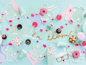 Baner Lama - Lalala Llama, zlat, 12,5x82cm