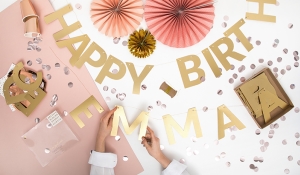 Bannery Abeceda, zlat, 14 cm (1 balen / 63 ks)