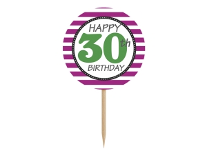 Karteky na piku Thirty, mix, 9,2cm (1 bal. / 6 ks.)