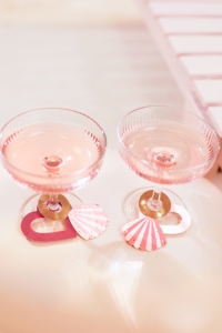 Značky na skleničky Plavky a Mušle, 8x5 cm, mix (1 bal. / 10 ks)